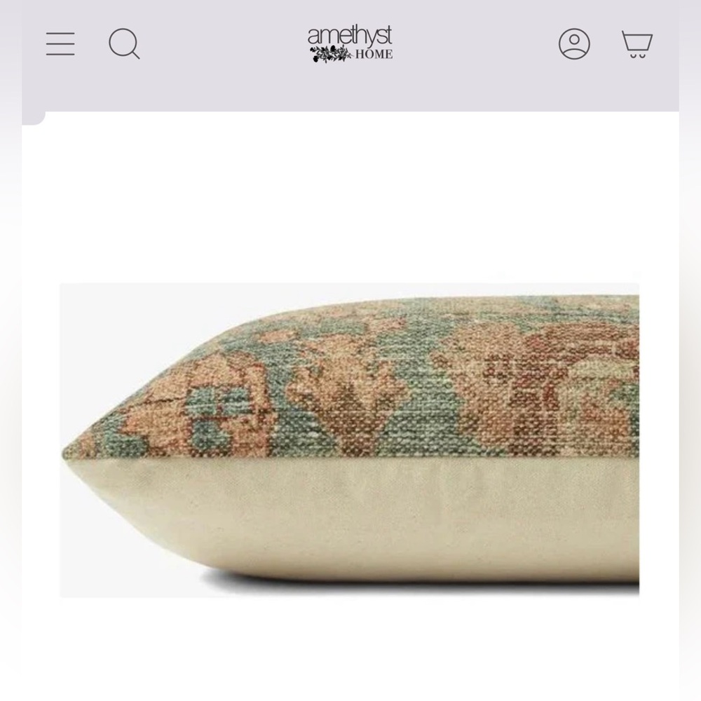 Amethyst Home Set of 2 Tapestry Lumbar Pillow Covers 13” x 21” in Teal/Terracota - Picture 4 of 6